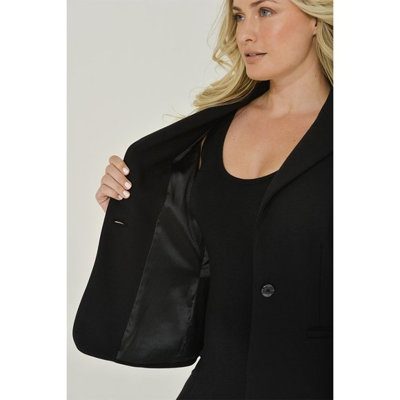 Black Peplum Jacket with Slit Sleeves | Eco-Friendly | Vintage Inspired | NWT - Picture 5 of 13